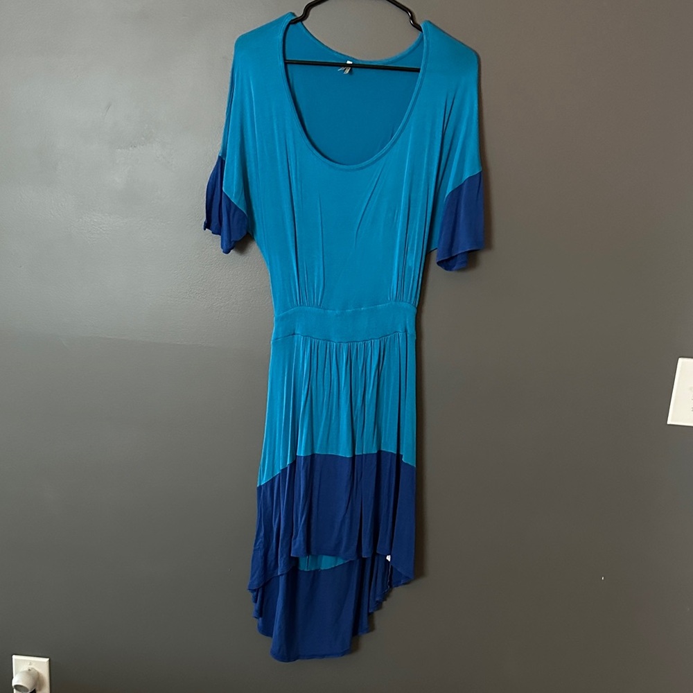 Chic Two-Tone High Low Dress